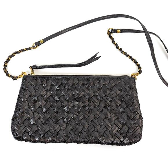 Elliott Lucca Black Weave Crossbody Clutch Bag - Picture 1 of 7